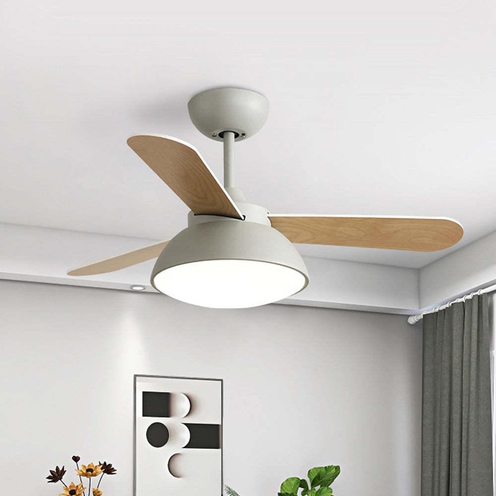 Modern Simple Flush Ceiling Fan With LED Lighting -Homdiy