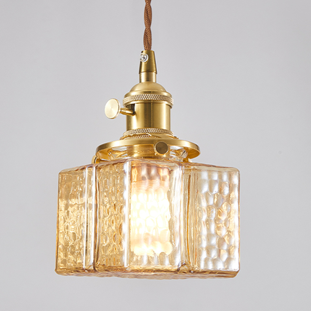 Vintage Glass Clear Dining Room Pendant Light -Homdiy