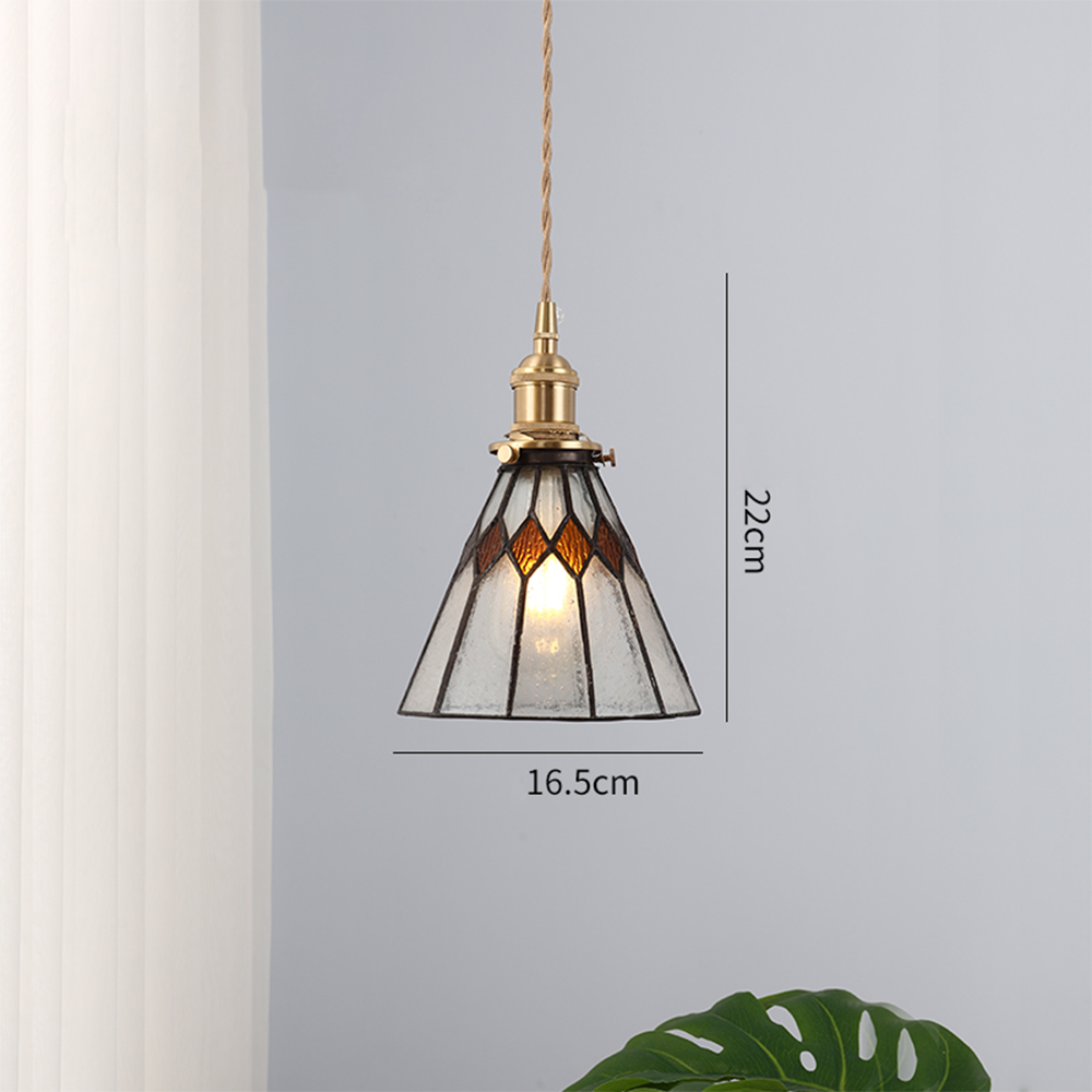 Nordic Simple Cone Tiffany Glass Pendant Light -Homdiy