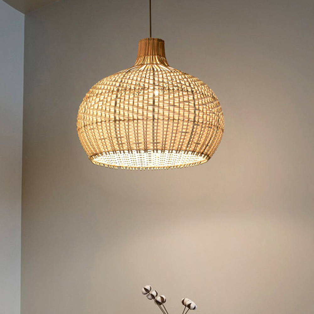 Retro Wicker Rattan Bamboo Pendant Lamp -Homdiy