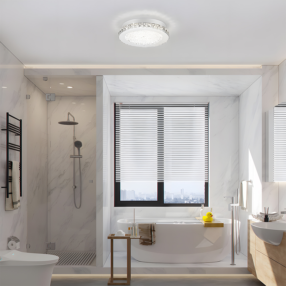 Vintage Silver Flush Mount Crystal Hallway Ceiling Lights-2