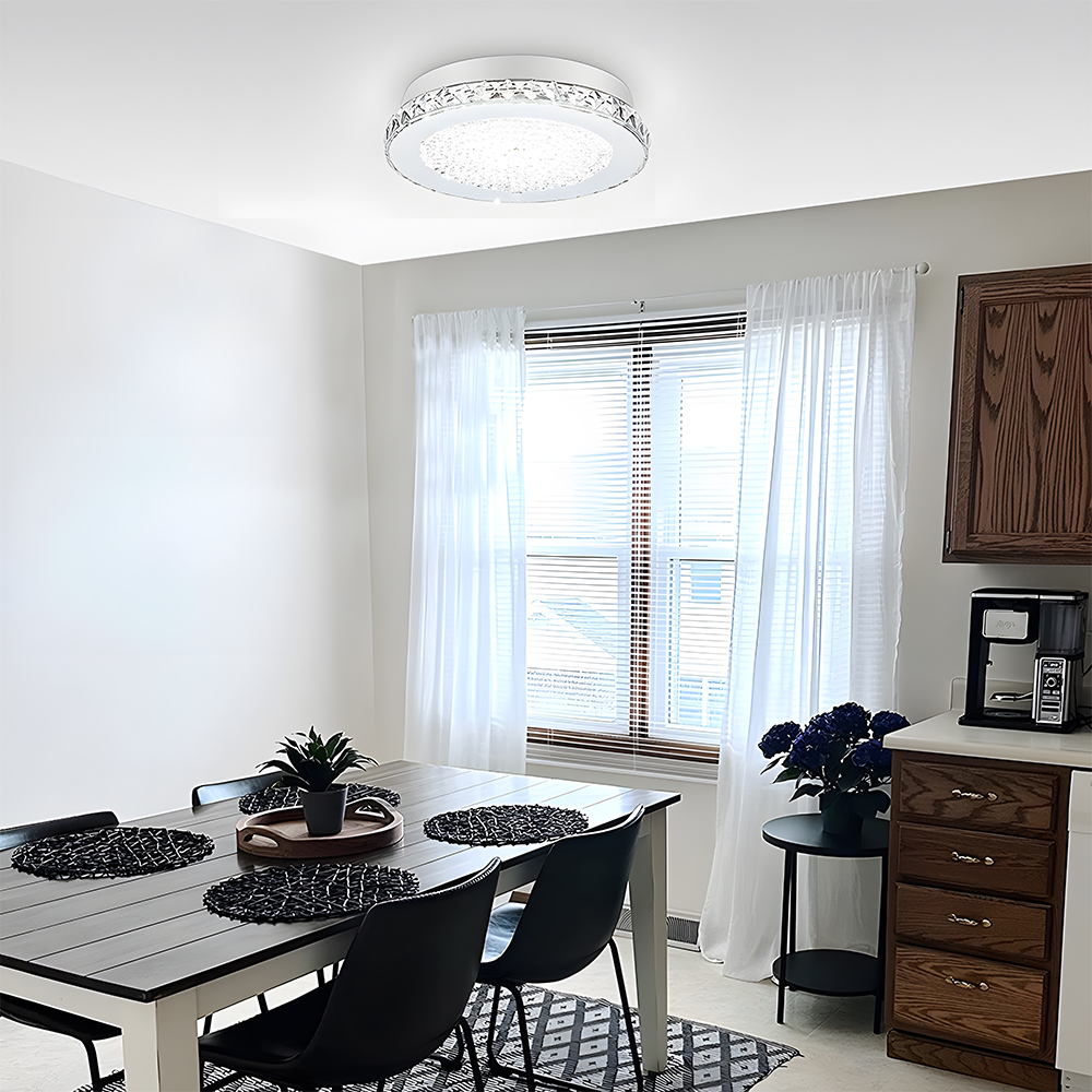 Vintage Silver Flush Mount Crystal Hallway Ceiling Lights-3