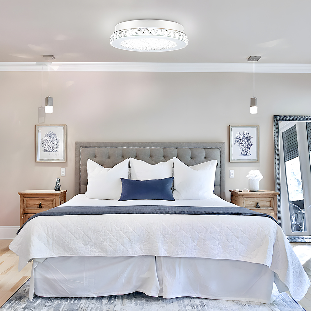 Vintage Silver Flush Mount Crystal Hallway Ceiling Lights-15