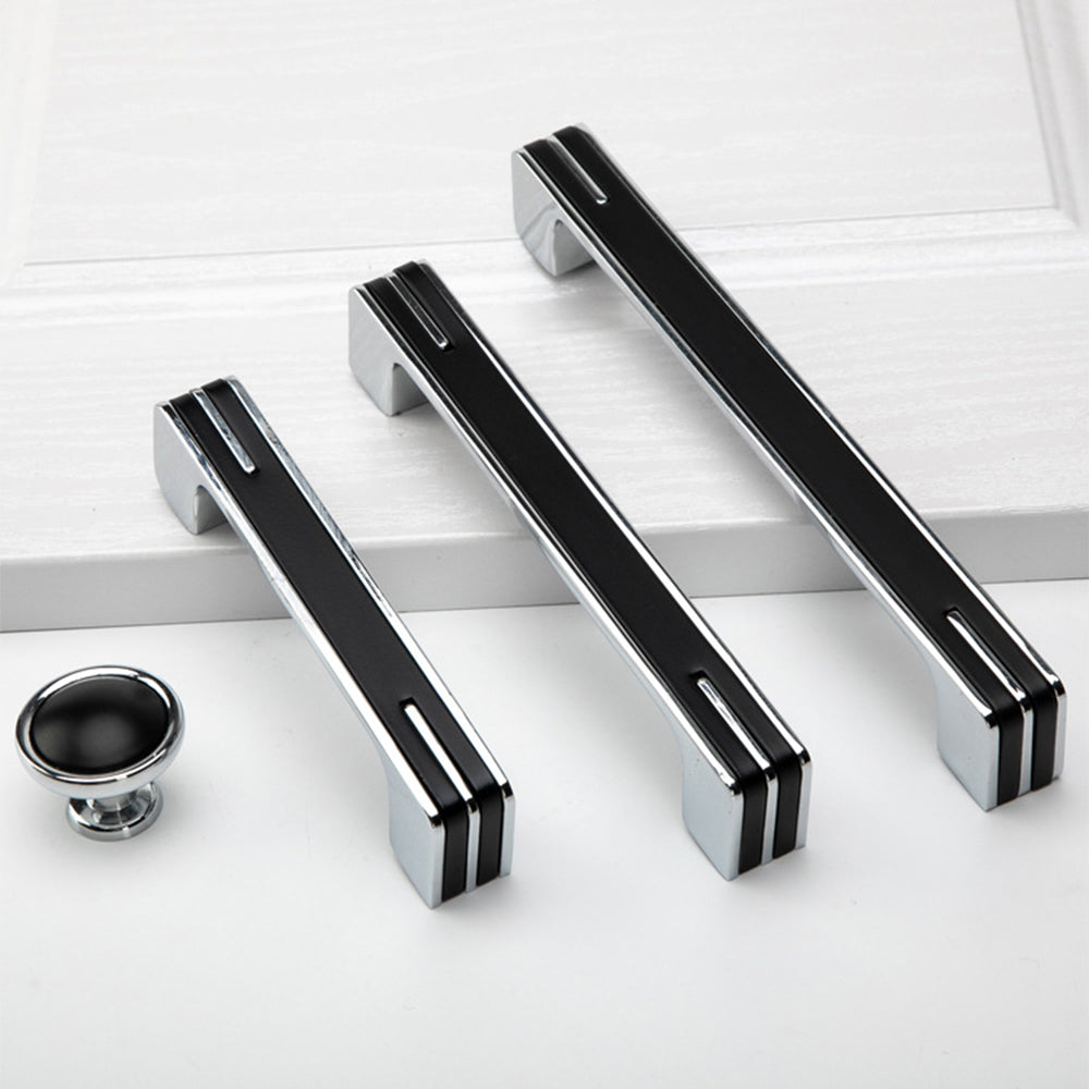 Modern Unique Black Chrome Kitchen Cabinet Handles