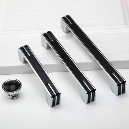 Modern Unique Black Chrome Kitchen Cabinet Handles