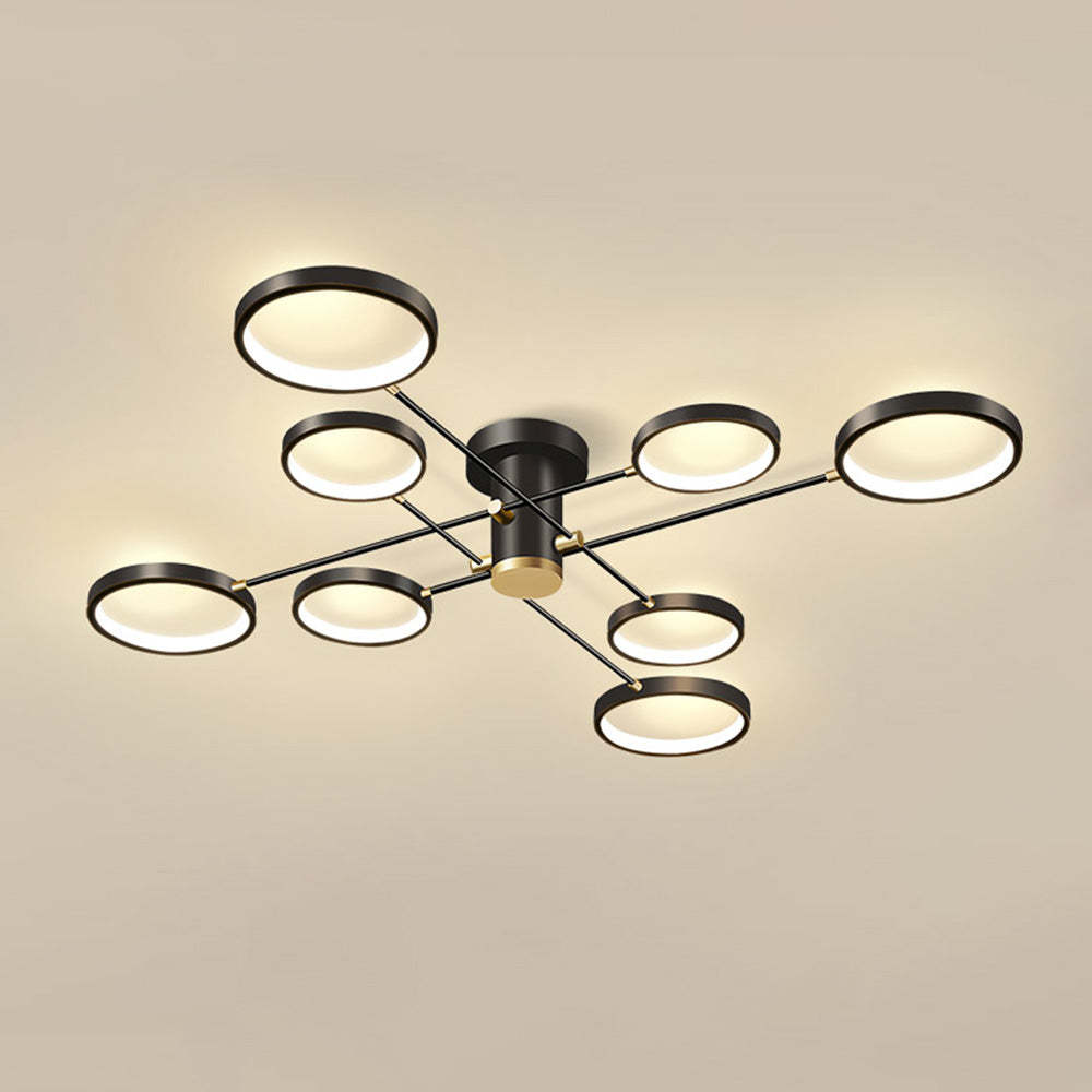 Modern Multi-Ring LED Ceiling Light for Living Room