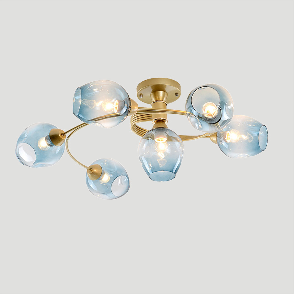 Modern Orbital Glass Bubble Ceiling Light For Living Room