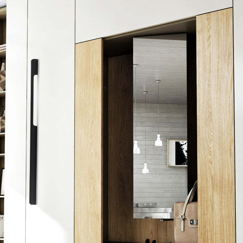 Solid Aluminum Alloy Modern Black Long Cabinet and Drawer Handles