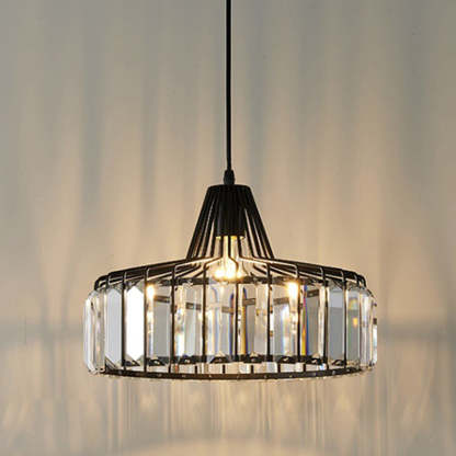 Modern Black Crystal Pendant Light for Dining Room
