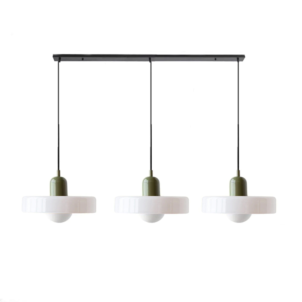 Homdiy 3 Heads Glass Bauhaus Hanging Light Stained Glass Pendant