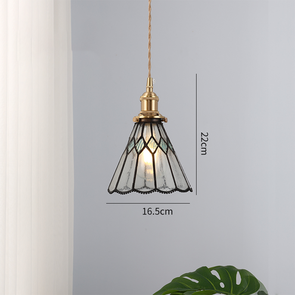Nordic Simple Cone Tiffany Glass Pendant Light -Homdiy