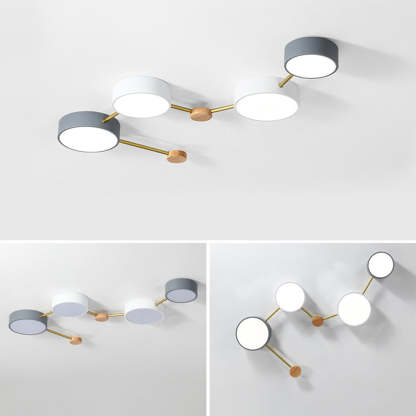 Nordic Multi-Head LED White Ceiling Light for Living Room