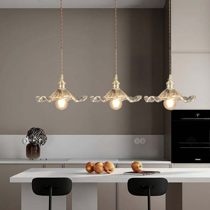 Stylish Hibiscus Flower Glass Pendant Light -Homdiy