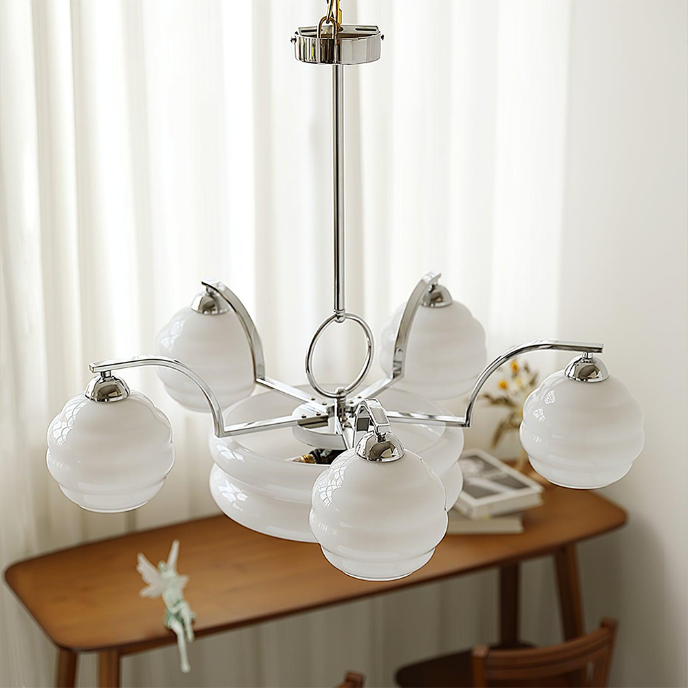 Classic Art Deco Glass Chandelier -Homdiy