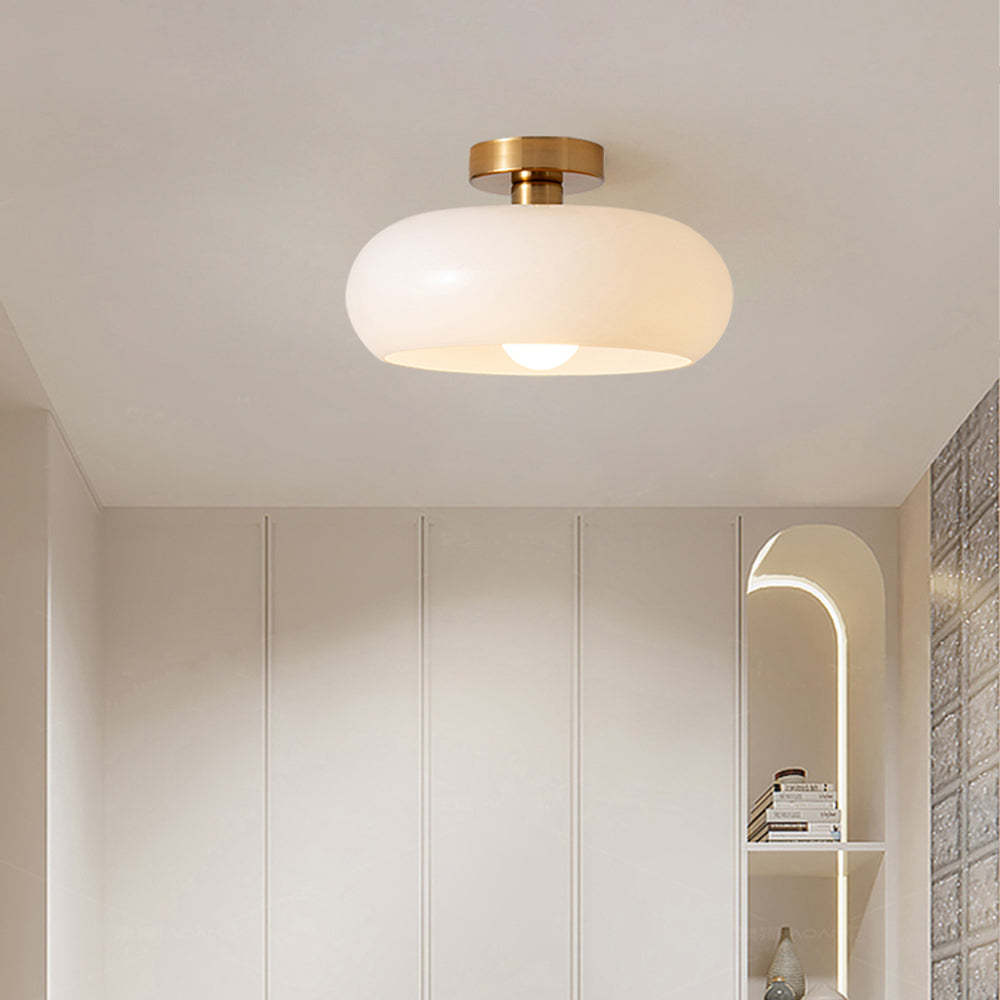 Mid-Century Dome Glass Flush Mount Ceiling Light for Hallway