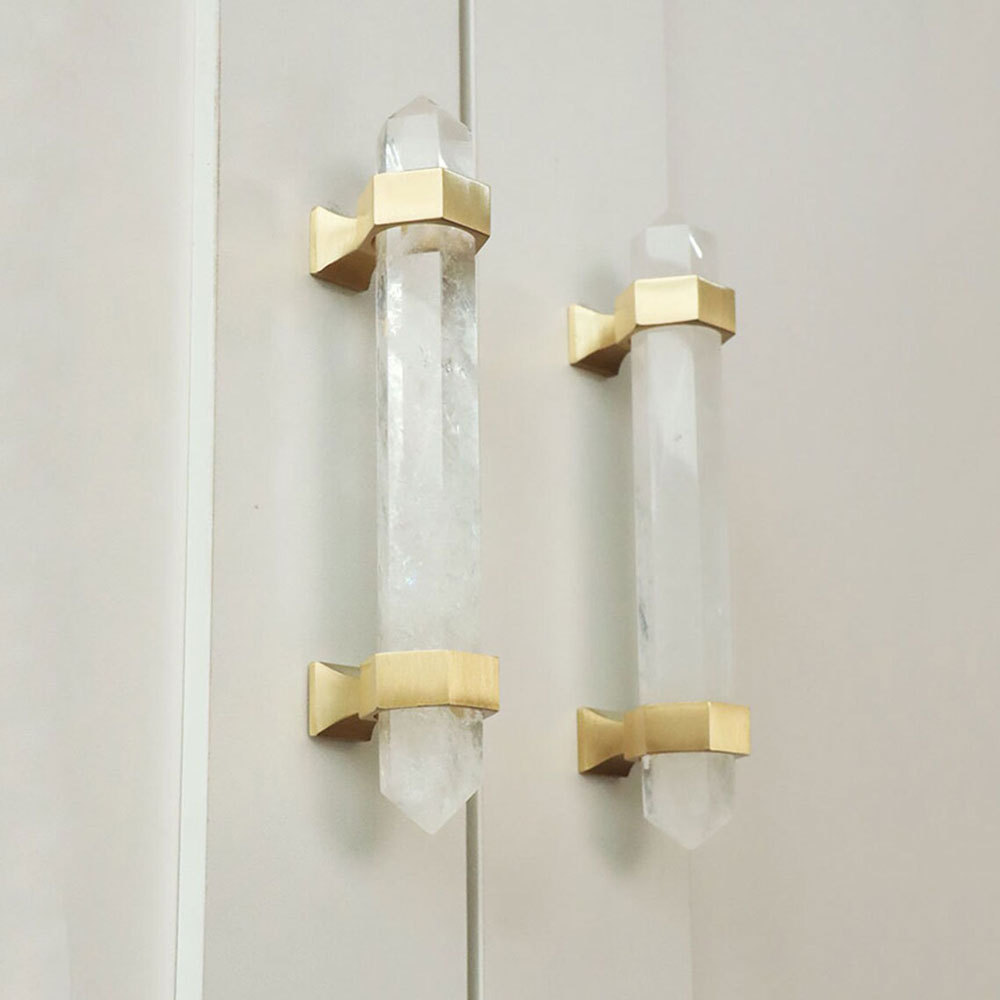  Luxury Natural Crystal Cabinet Handles And Wardrobe T Bar Knobs