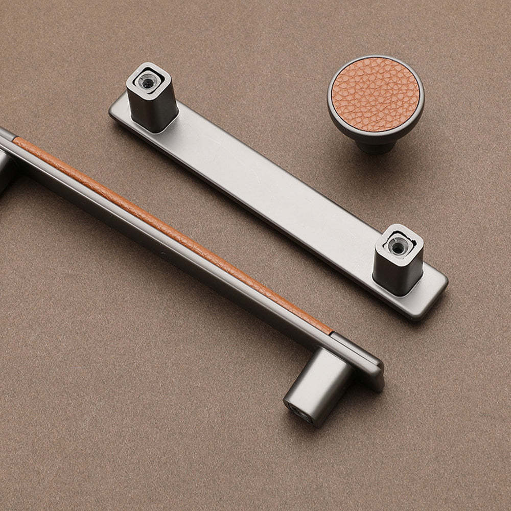 Antique Brown Leather Cabinet Handles -Homdiy