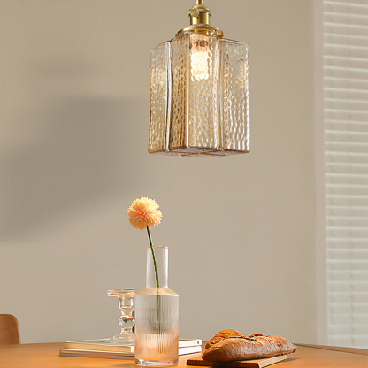 Vintage Glass Clear Dining Room Pendant Light -Homdiy