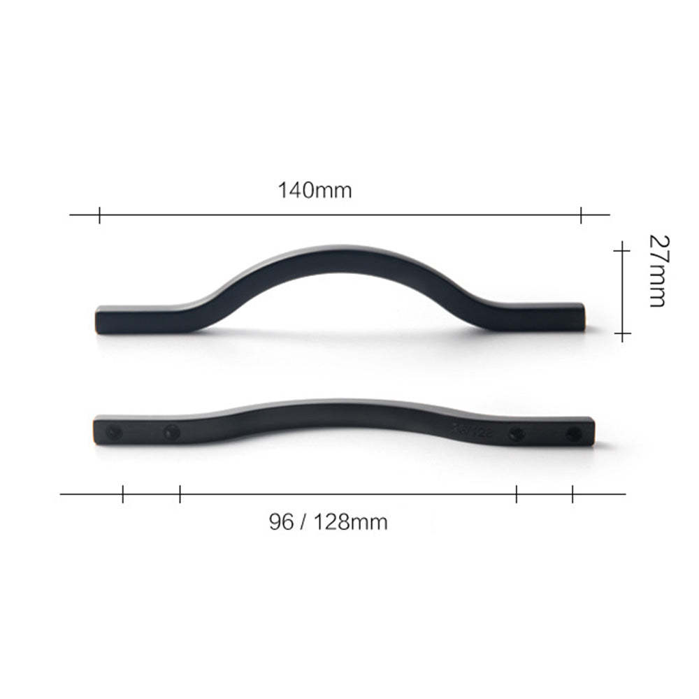 Modern Gold Black Curve Handles Cabinet Pulls -Homdiy