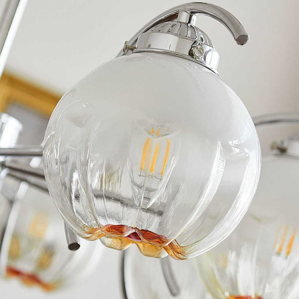 Retro Flower Shape Bauhaus Glass Chandelier -Homdiy