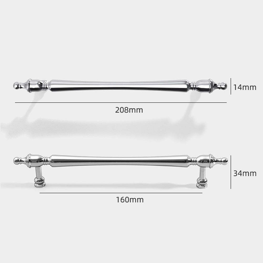 Chrome-Plated Drawer Handle Wardrobe Handle Bright Silver Cabinet Door Handle -Homdiy