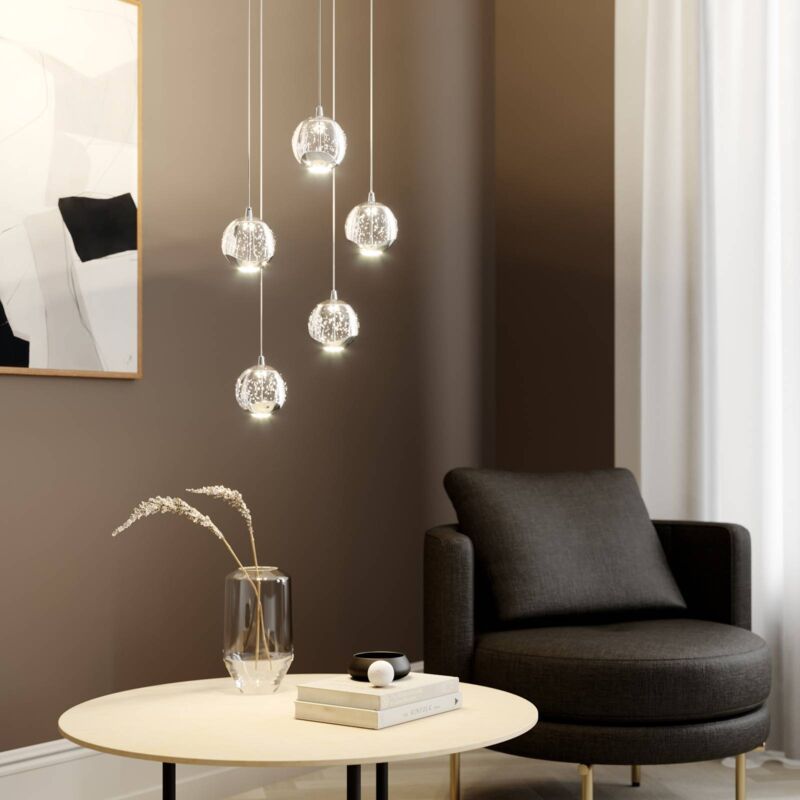 Round & Square Crystal Pendant Lamp Stairway Lamp