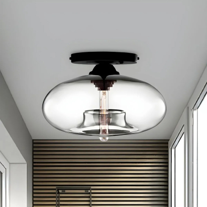 Industrial Globe Glass Hallway Ceiling Lights