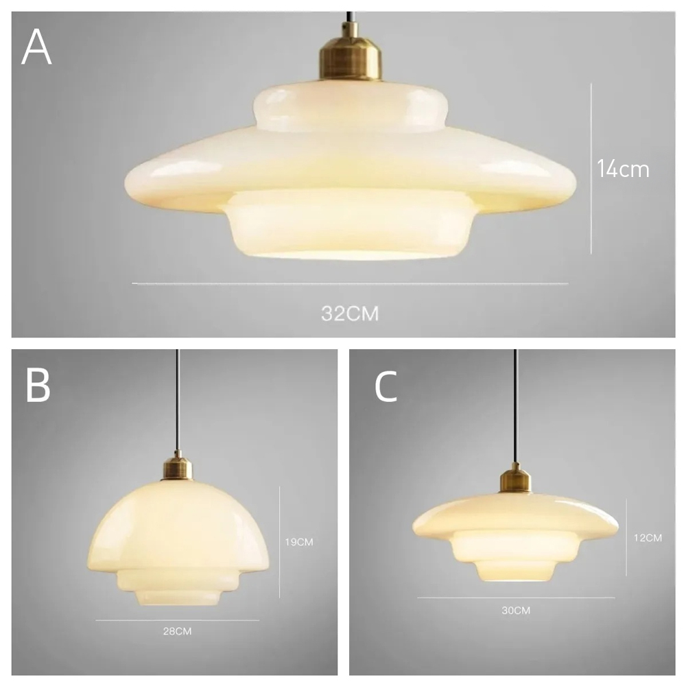 Retro Art Milk White Glass Rod Pendant Light