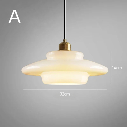 Mid Century Plug-in Milk White Glass Pendant Light