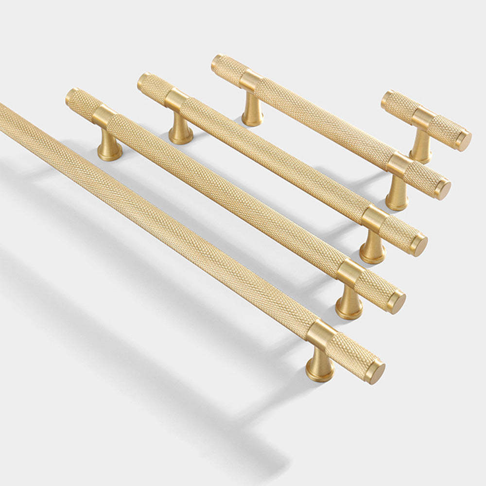 Cylinder Long Brass Drawer Handles Cabinet Pulls -Homdiy