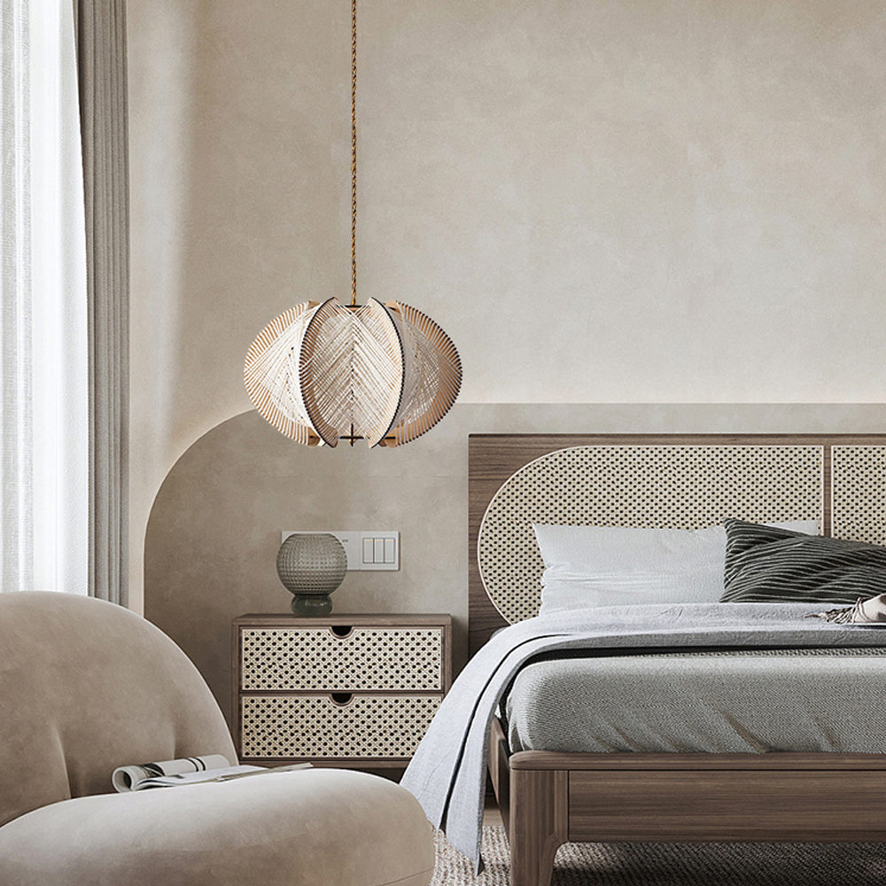 Retro Wooden Pendant Light Irregular Living Room Lamp -Homdiy