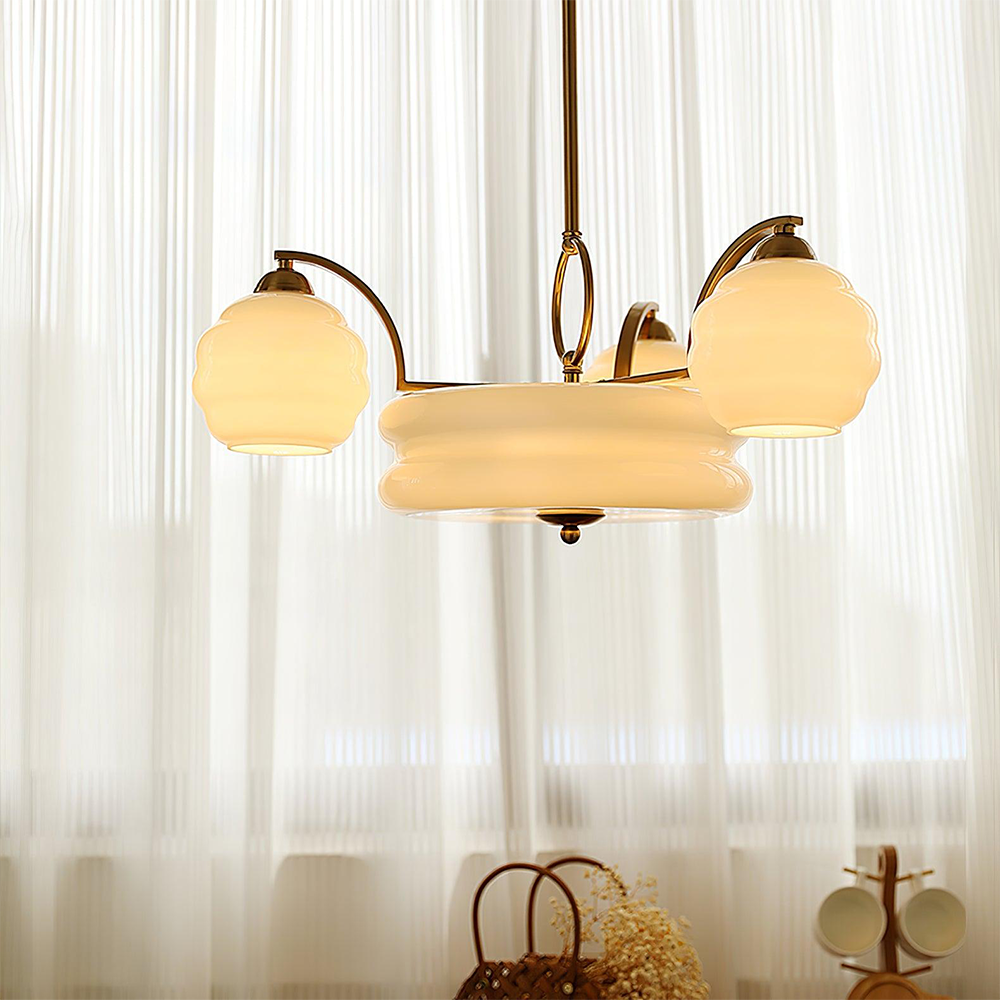 Classic Art Deco Glass Chandelier -Homdiy