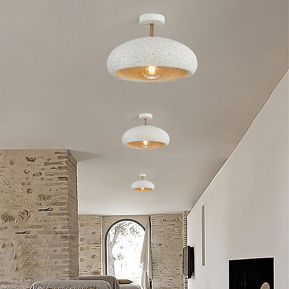 Nordic Stone Style Semi-Flush Ceiling Light -Homdiy