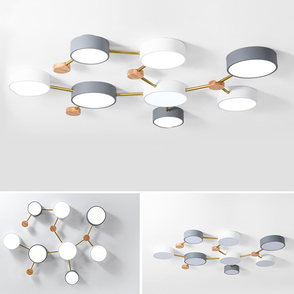 Nordic Multi-Head LED White Ceiling Light for Living Room
