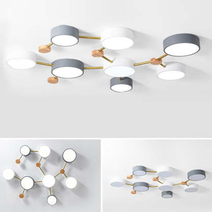 Nordic Multi-Head LED White Ceiling Light for Living Room