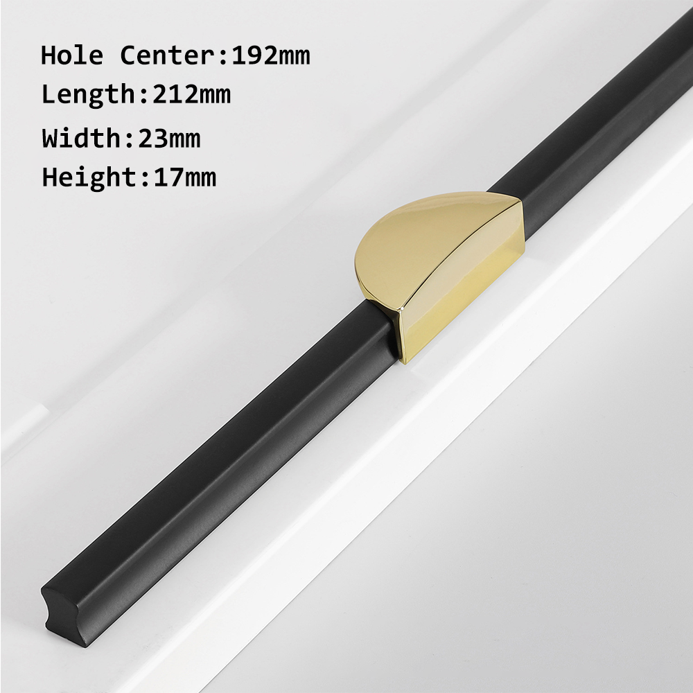 Gold & Black Semicircle Wardrobe Pulls Dresser Drawer Handles -Homdiy