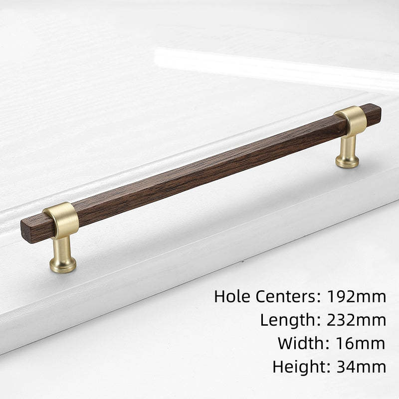 Black Walnut Square Cabinet Handles Beech Wood Drawer Pulls -Homdiy