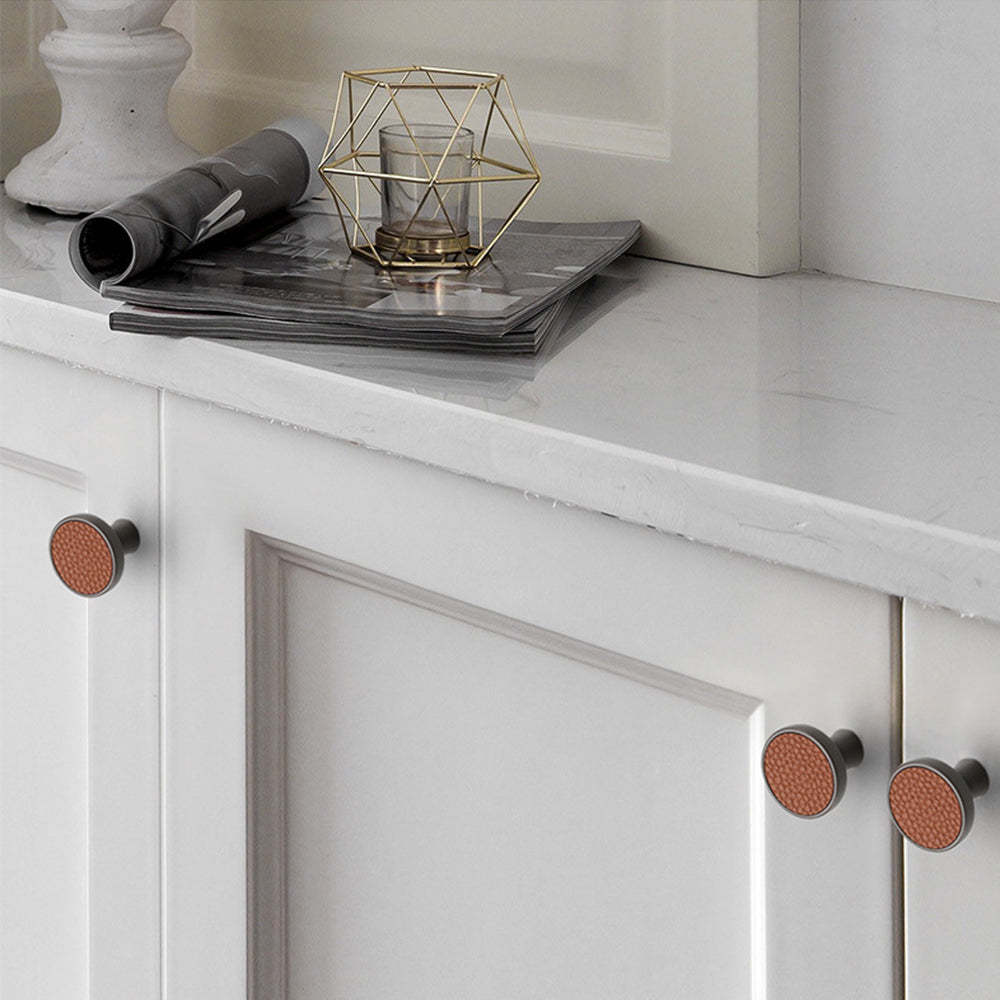 Antique Brown Leather Cabinet Handles -Homdiy