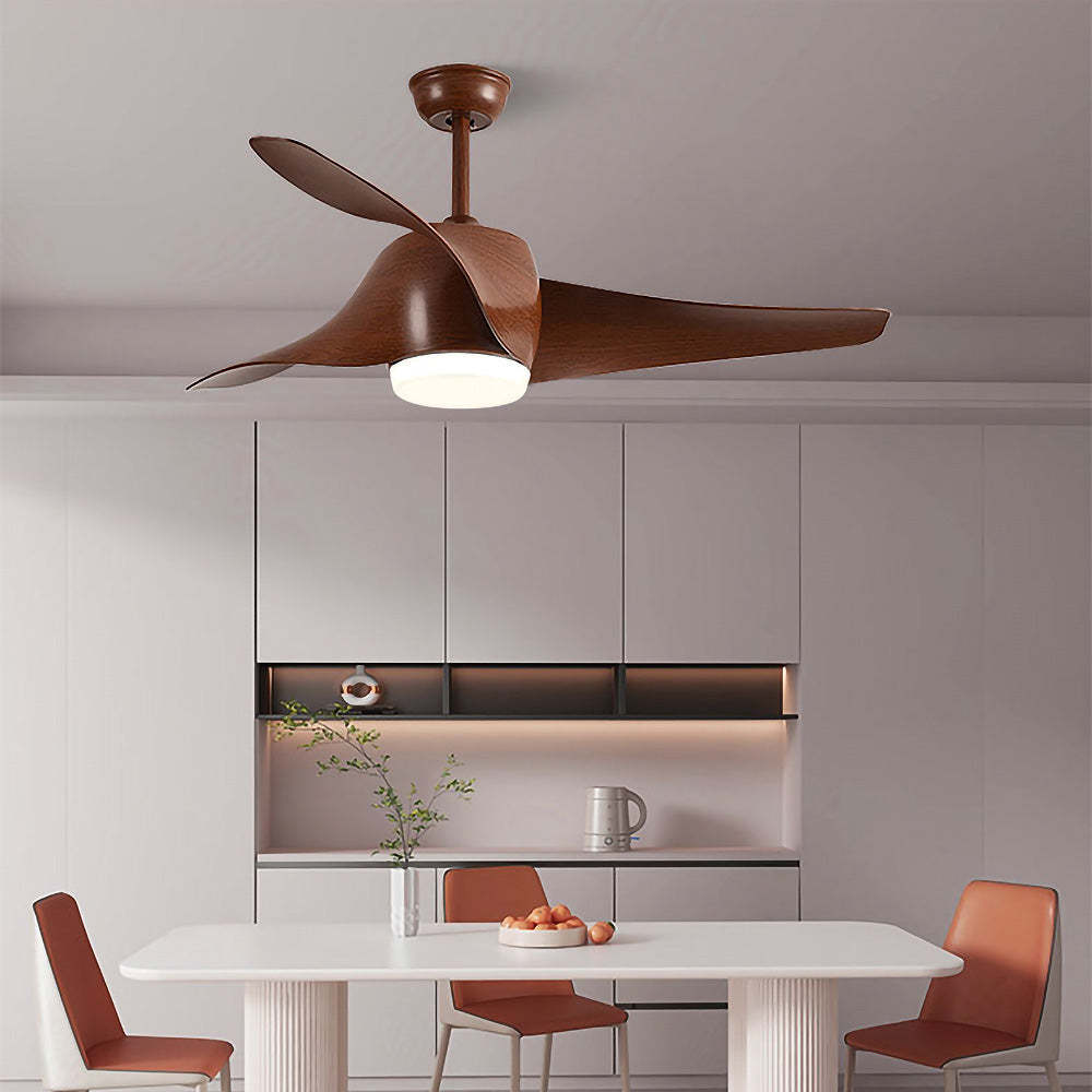 Modern Simple Flush Living Room Ceiling Fan With LED Light And Remote -Homdiy