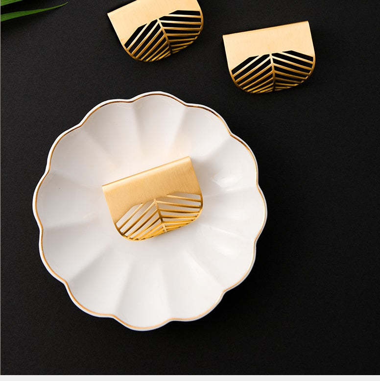 Gold Leaf Brass Cabinet Wardrobe Pulls Drawer Knobs -Homdiy