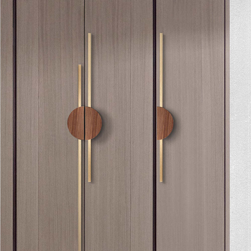 Semicircle Wooden Natural Walnut Wardrobe Pulls -Homdiy