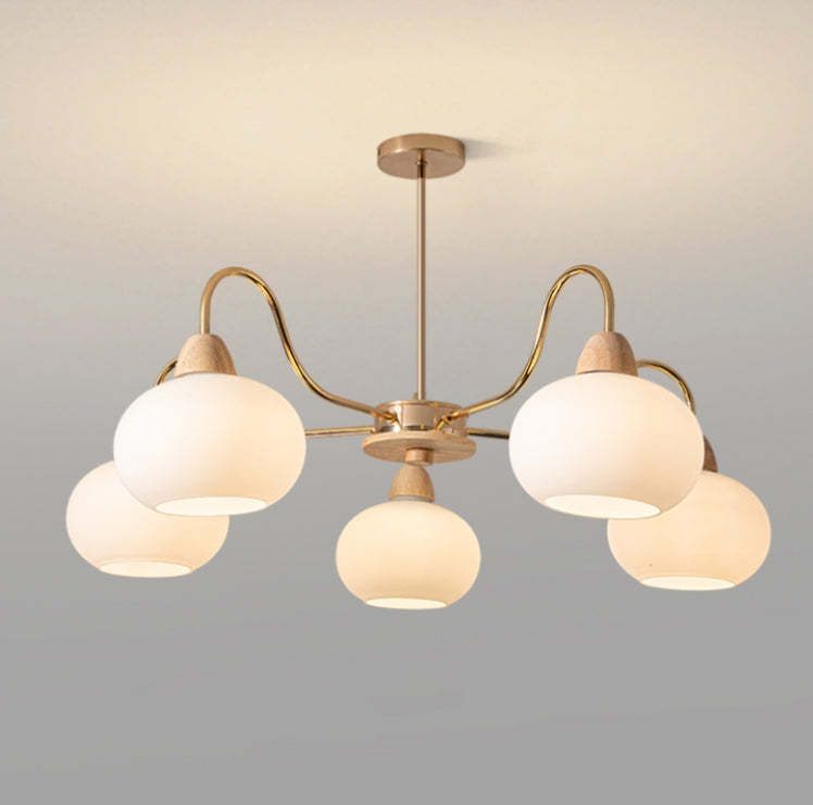 Glass Persimmon Foyer Chandelier -Homdiy