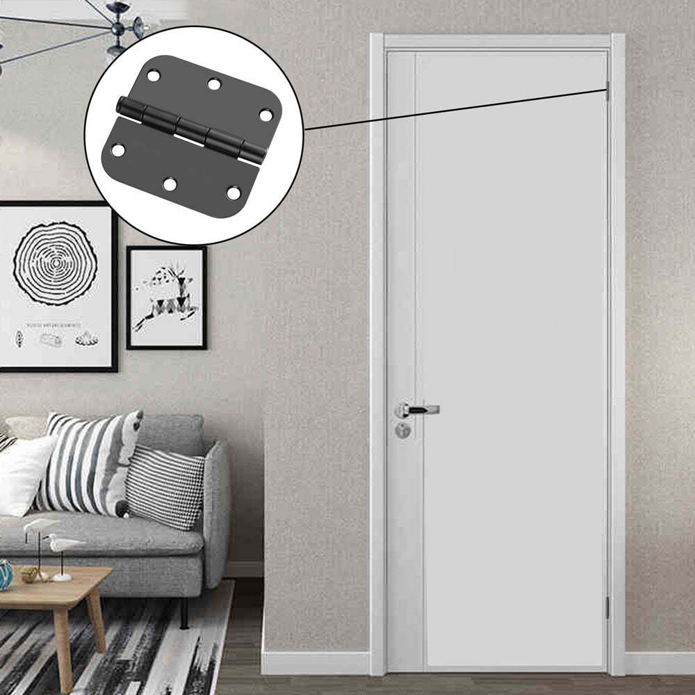 24 Pack Matte Black Door Hinges 3 1/2 Inch For House Door -Homdiy