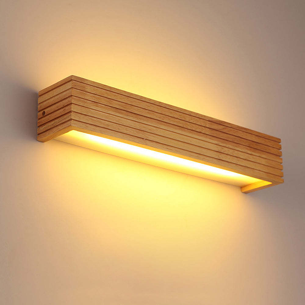 Nordic Wood Rustic LED Bathroom Vanity Wall Lighting -Homdiy