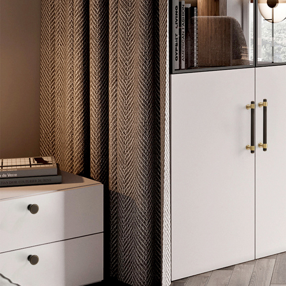 Modern Brass Cabinet Pulls Brown & Silver Drawer Kitchen Cupboard Handles -Homdiy