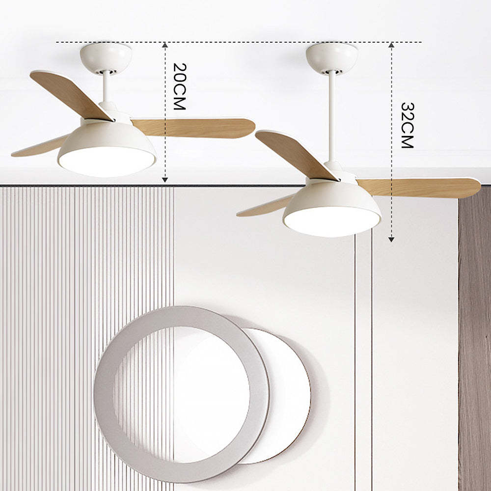 Modern Simple Flush Ceiling Fan With LED Lighting -Homdiy