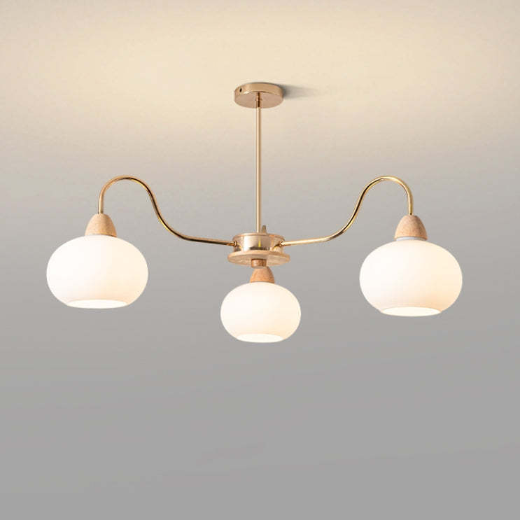 Glass Persimmon Foyer Chandelier -Homdiy