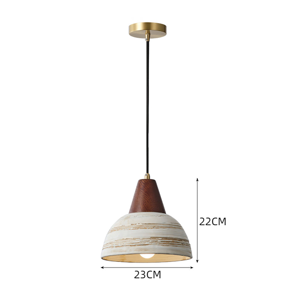 Vintage Walnut Ceramic Pendant Lamp -Homdiy