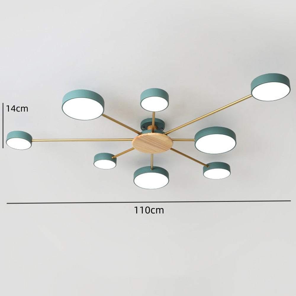 Modern Multi-Bulb Round LED Ceiling Light for Bedroom