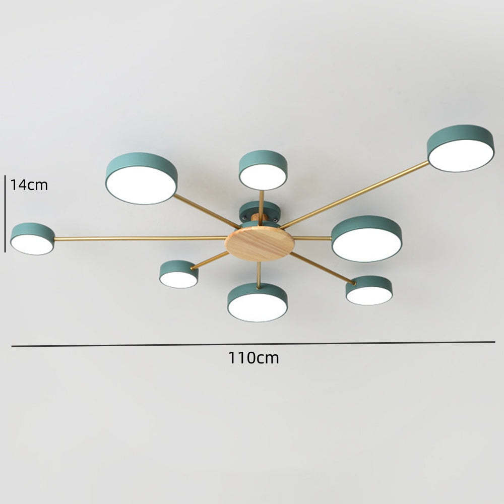 Modern Multi-Bulb Round LED Ceiling Light for Bedroom